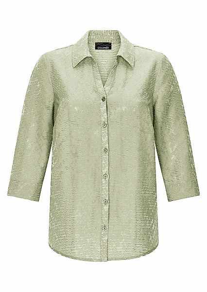 GOLDNER Hemdbluse "Kurzgröße Viskosebluse mit filigranem Muster" Ausbrenner günstig online kaufen