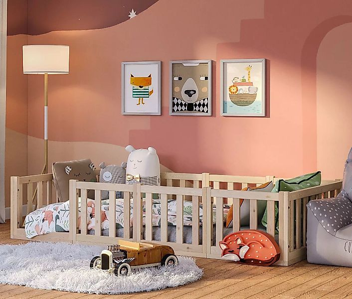 Bellabino Kinderbett Tapi (90x200 cm, natur), aus Kiefer Massivholz, in ver günstig online kaufen