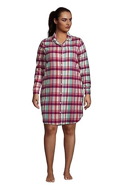 Flanell-Nachthemd mit Taschen in großen Größen, Damen, Größe: 56-58 Plusgrö günstig online kaufen