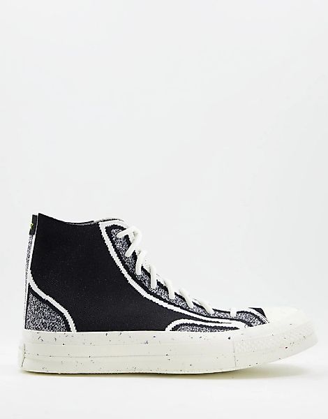 Converse – Chuck 70 Renew – Strick-Sneaker in Schwarz und Weiß günstig online kaufen