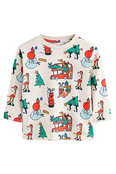 Next Langarmshirt Weihnachtliches, langärmeliges T-Shirt (1-tlg) günstig online kaufen