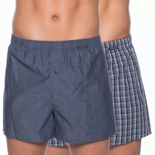 Schiesser 2-er Set Boxershorts Schwarz & Kariert günstig online kaufen