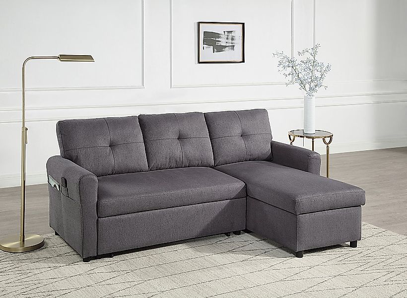 ATLANTIC home collection Schlafsofa "Gustavo L-Form, B: 199 cm" mit Bettfun günstig online kaufen