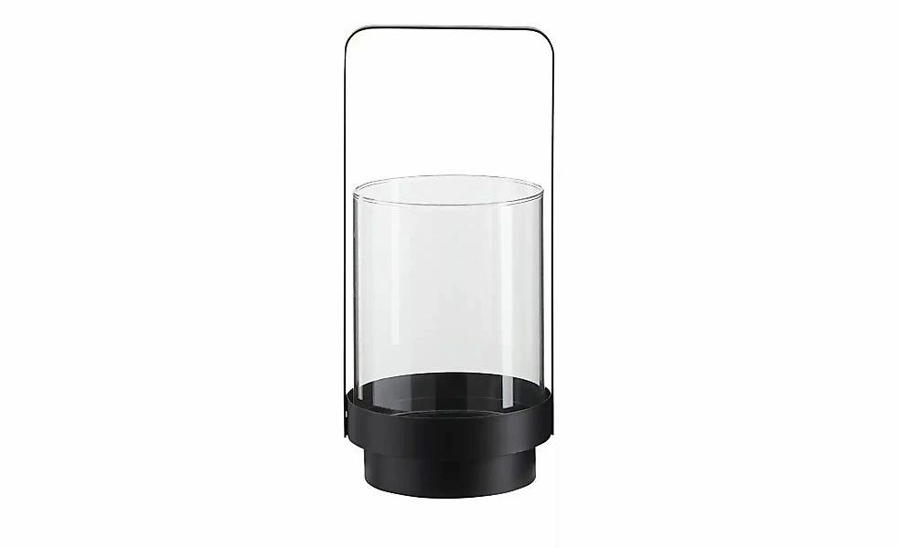 HOME STORY Windlicht   ¦ schwarz ¦ Metall,Glas ¦ Maße (cm): H: 33  Ø: 15.4 günstig online kaufen