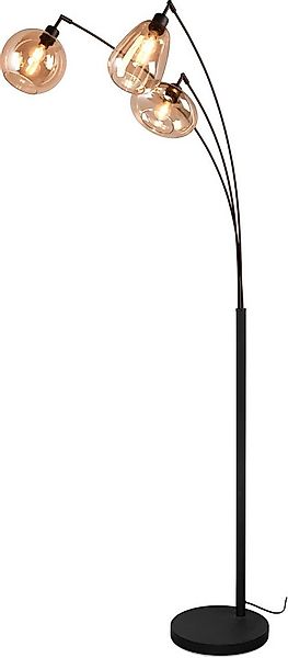 TRIO Leuchten Stehlampe Lumina, gebogene Stehleuchte mit Glasschirmen exkl günstig online kaufen