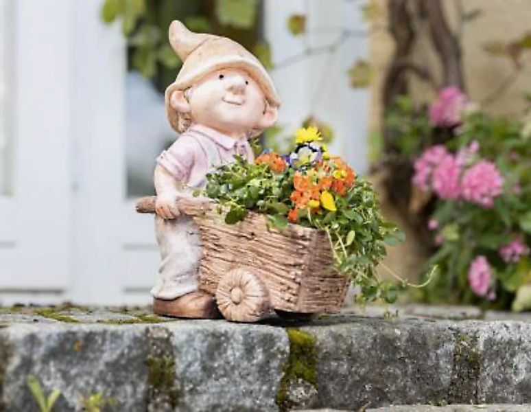 HOME Living Pflanzer Junge mit Schubkarre Blumentöpfe bunt günstig online kaufen