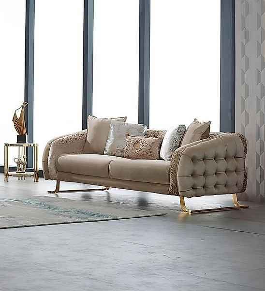 JVmoebel Sofa Chesterfield Dreisitzer Sofa 3 Sitzer Stoffsofa Polstersofa B günstig online kaufen