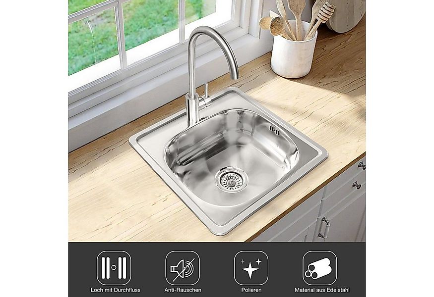 Midori Edelstahlspüle, Quadratisch, 480/150 cm, (1 St), Einbauspüle Küchens günstig online kaufen