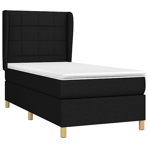 vidaXL Boxspringbett, Boxbett mit Matratze Schwarz 80x200 cm Stoff günstig online kaufen