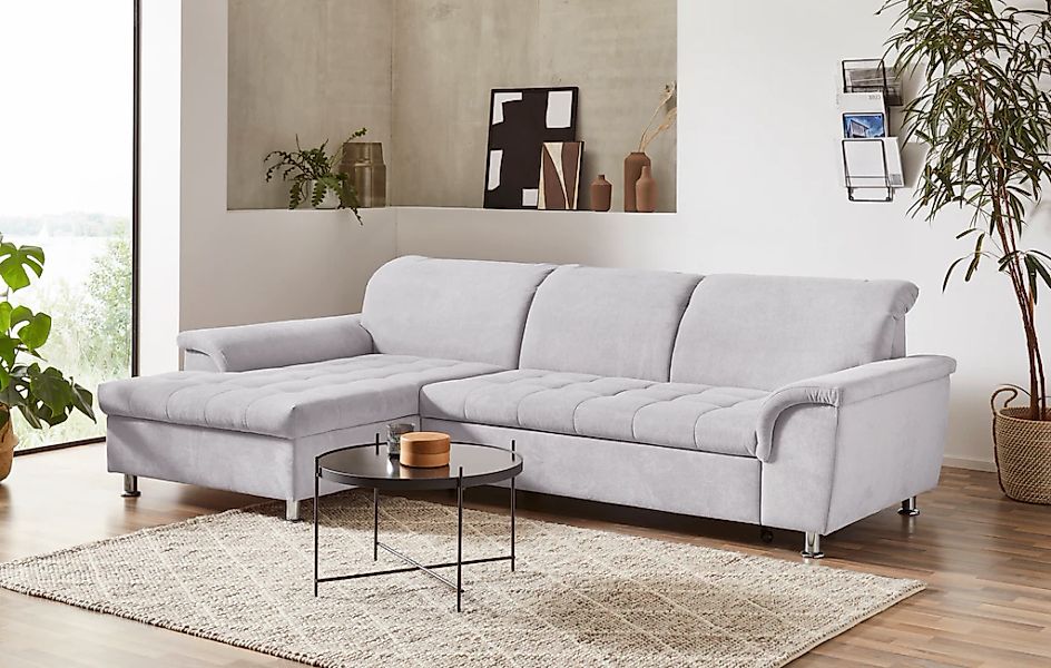 DOMO collection Ecksofa "Franzi, zeitlos und elegant, moderne Sitzheftung, günstig online kaufen