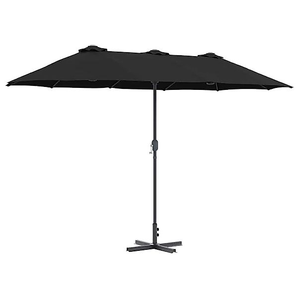 vidaXL Gartenparasol Schwarz 370 x 197 x 239 cm 42003371 günstig online kaufen