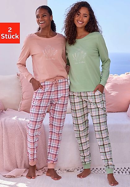 Vivance Dreams Pyjama, (Set, 2 Stück), Langarmshirt mit süßem Frontprint un günstig online kaufen