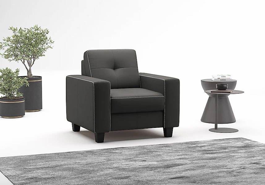 Home affaire Sessel "Varese" Kreuznaht in beige günstig online kaufen