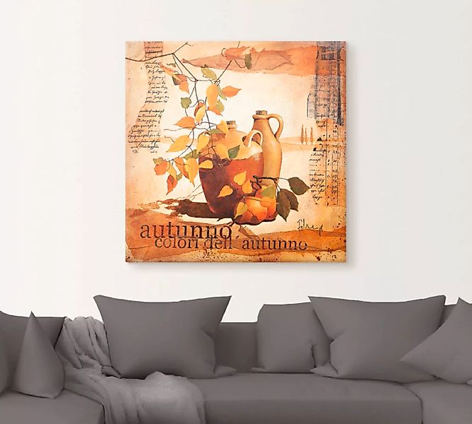 Artland Leinwandbild "Italienisches Herbstlaub", Vasen & Töpfe, (1 St.), au günstig online kaufen