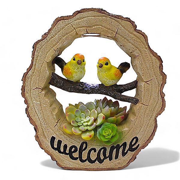 Arnusa Gartenfigur Solar Welcome Schild Gartendeko günstig online kaufen