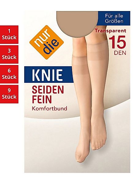 Nur Die Kniestrümpfe Seidenfein 15 DEN Damen (1er/3er/6er/9er Pack, 1-Paar) günstig online kaufen