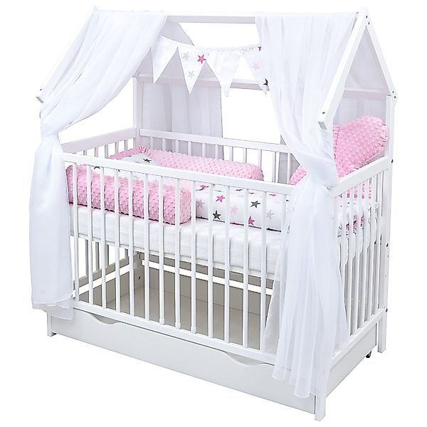 Baby-Delux Komplettbett Hausbett Babybett Schublade Schutzgitter günstig online kaufen