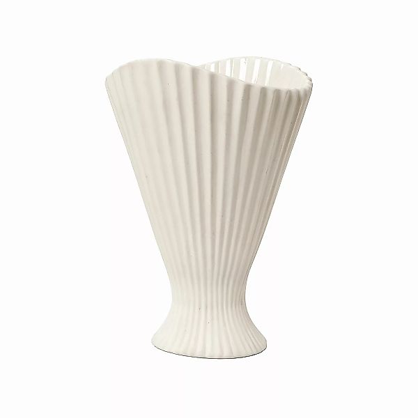 ferm LIVING - Fountain Vase - off-white/matt/BxHxT 23x30,5x18,5cm/klare Gla günstig online kaufen