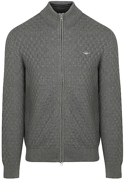 Gant Strickjacke Textur Grau - Größe XXL günstig online kaufen