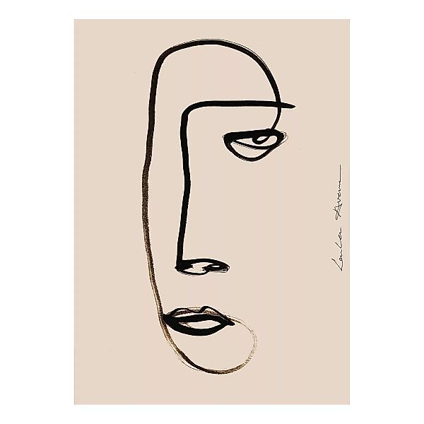 Paper Collective - Serious Dreamer Kunstdruck 30x40cm - beige, schwarz/BxH günstig online kaufen