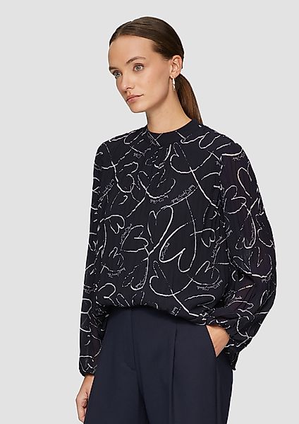 s.Oliver BLACK LABEL Langarmbluse Plissierte Chiffonbluse günstig online kaufen