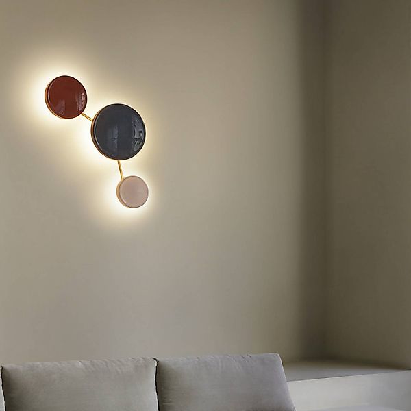 MARSET LED-Wandlampe Caramel, braun, Ø 28 cm, TRIAC, Glas günstig online kaufen