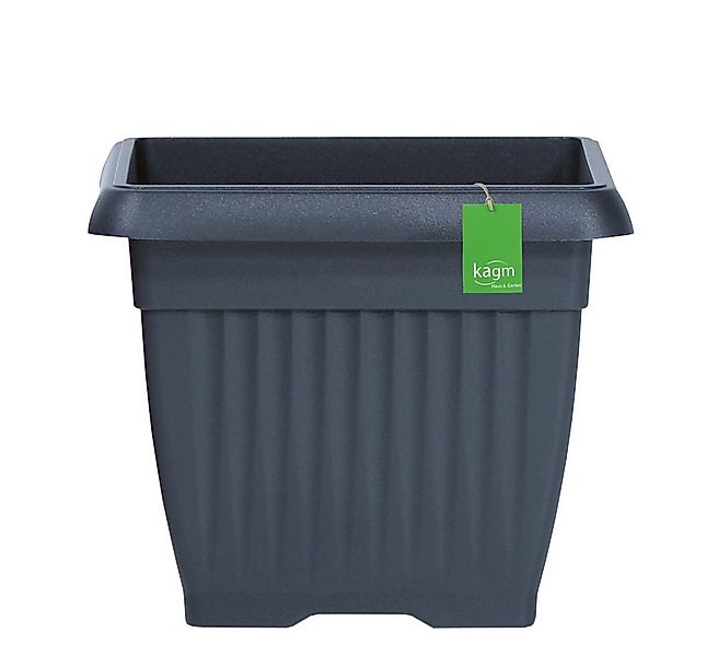 KAGM Pflanzkübel Blumenkübel aus Kunststoff quadratisch in Anthrazit günstig online kaufen