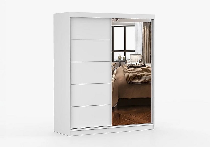 imoebel24 Schwebetürenschrank BONO 05 160 cm - Weiss Matt günstig online kaufen
