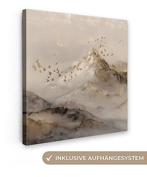 OneMillionCanvasses® Leinwandbild Berglandschaft - Nebel - Pinselstriche, F günstig online kaufen