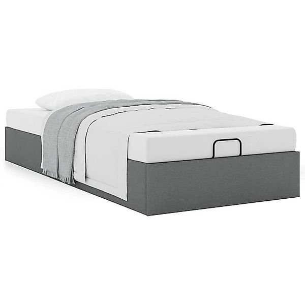 vidaXL Bettgestell Ottoman-Bett ohne Matratze Dunkelgrau 90x200 cm Stoff günstig online kaufen