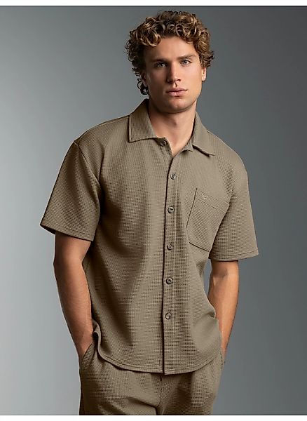 Trigema Blusenshirt "TRIGEMA Polohemd in Waffel-Optik" 1 günstig online kaufen