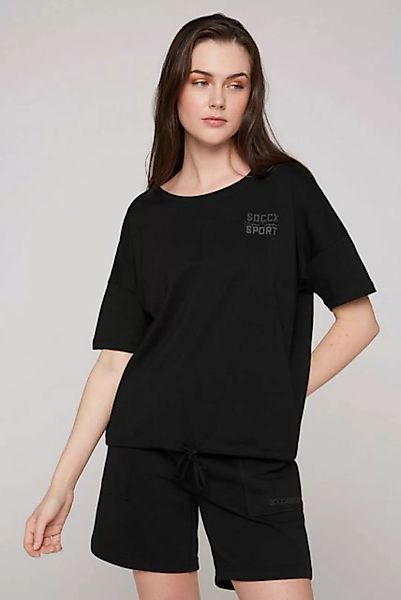 SOCCX Oversize-Shirt mit Bindeband am Saum günstig online kaufen