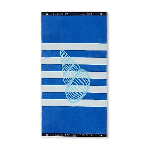 Graphic Cotton Velour Badehandtuch 100 x 180cm Blue-white günstig online kaufen