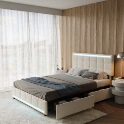 PXloue Polsterbett LED Doppelbett (Geeignet für günstig online kaufen
