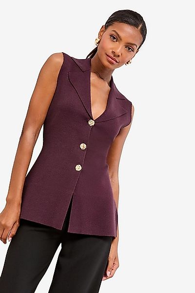 LIPSY Anzugweste Lipsy Strickpullunder mit V-Ausschnitt und Kragen (1-tlg) günstig online kaufen