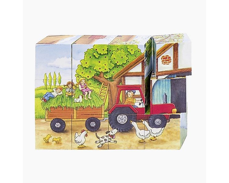 goki Würfelpuzzle Würfelpuzzle Jahreszeiten auf dem Bauernhof, 12 Puzzletei günstig online kaufen