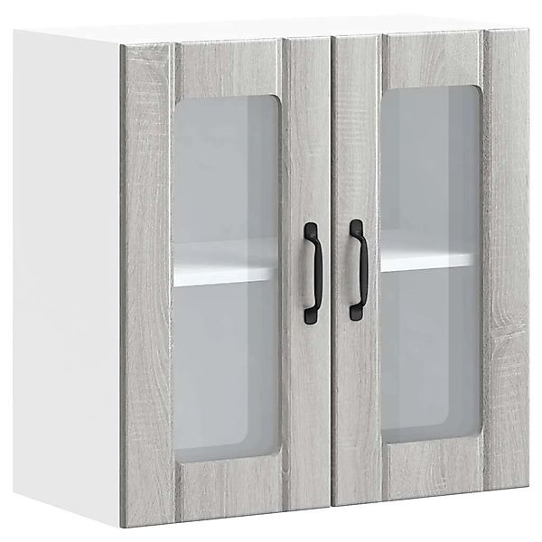 vidaXL Küchen-Hängeschrank mit Glastür Lucca Grau Sonoma Holzwerkstoff 8539 günstig online kaufen
