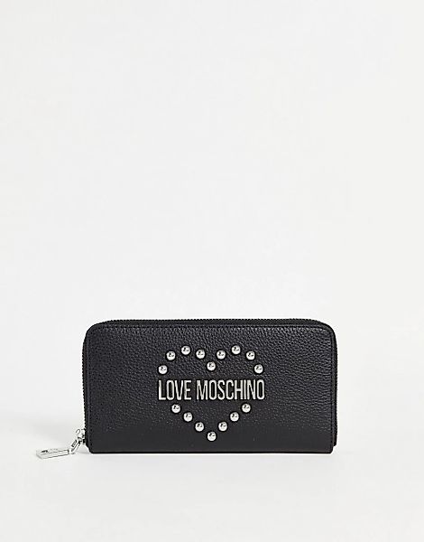 Love Moschino – Geldbörse mit Herzlogo in Schwarz günstig online kaufen