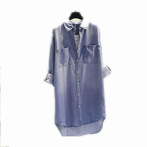 FIDDY Leinenhemd Damen-Freizeithemd mit V-Ausschnitt und langen Ärmeln günstig online kaufen