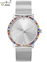 crystal blue Quarzuhr Damenuhr silber 62 günstig online kaufen