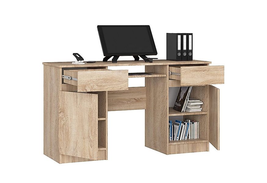 Raumhirsch Furniture Schreibtisch moderner Bürotisch 135 cm mit Tastaturaus günstig online kaufen