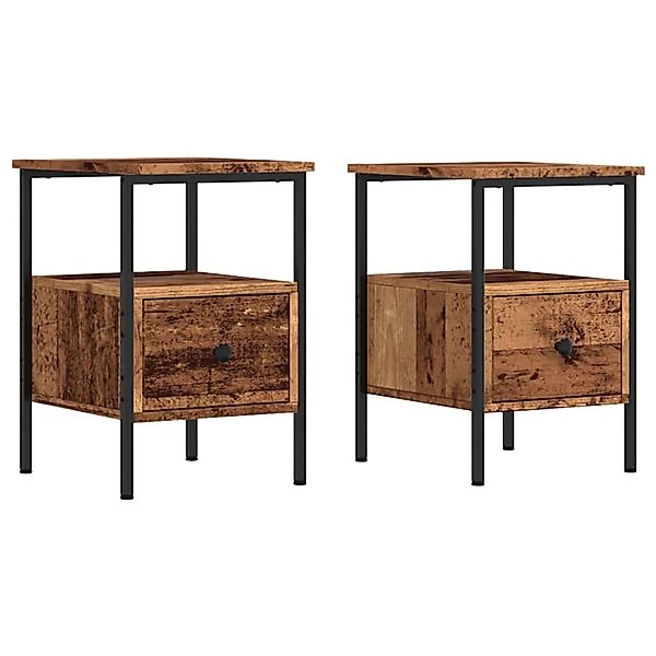 vidaXL Nachttische 2 Stk, Altholz-Optik 34x36x50 cm Holzwerkstoff 857263 günstig online kaufen