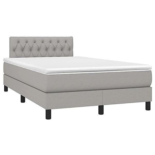 vidaXL Boxspringbett mit Matratze & LED Hellgrau 120x200 cm Stoff 3133381 günstig online kaufen