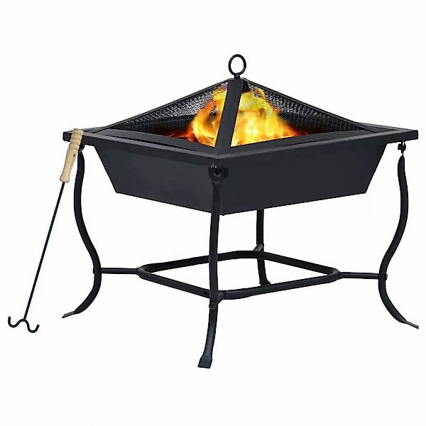 Feuerstelle Schwarz 45x45x45 Cm Stahl günstig online kaufen