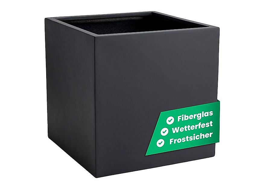 VIVANNO Pflanzkübel Fiberglas BLOCK Würfel - Anthrazit Matt (1 St), 30x30x3 günstig online kaufen