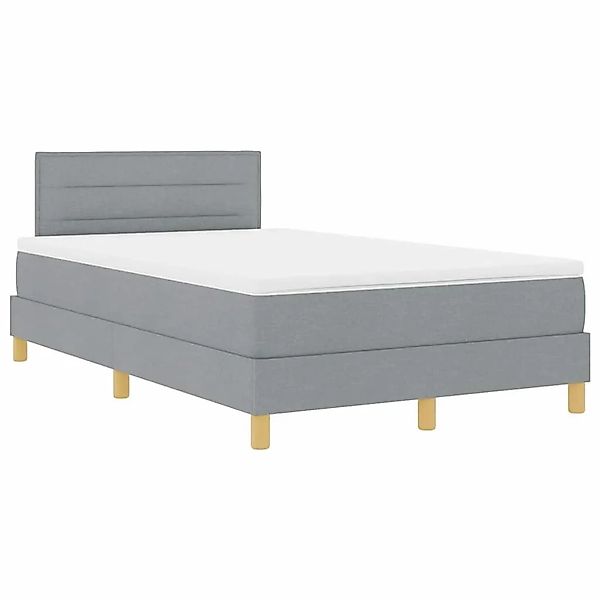 vidaXL LED Boxspringbett mit Matratze Hellgrau 120 x 190 cm Stoff 3342345 günstig online kaufen