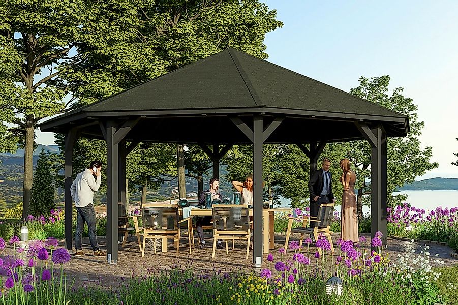Skanholz Pavillon "Nice 4", 8-Eck, BxT: 630x630 cm günstig online kaufen