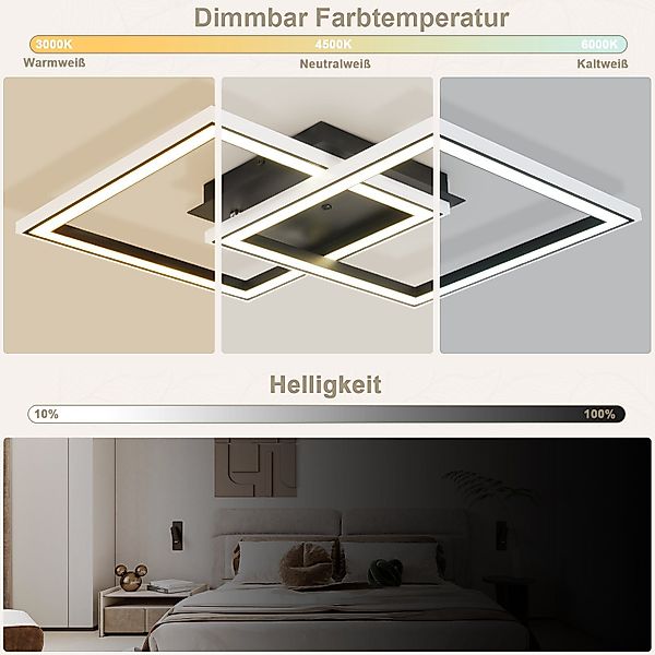 Nettlife LED Deckenleuchte Schlafzimmer RGB Dimmbar günstig online kaufen