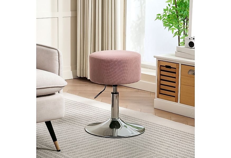 HOMCOM Barhocker mit Metallgestell, Cordoptik, Fußstütze (höhenverstellbar günstig online kaufen