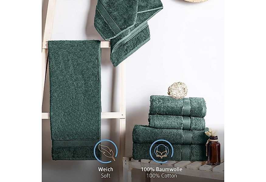 Komfortec Handtücher 100% Baumwolle, 470 g/m², Frottee (2-St), Badetücher 5 günstig online kaufen